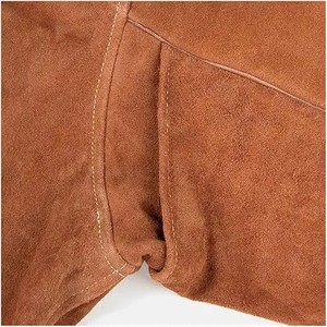 Veste de soudage en cuir suédé marron robuste combinaison de sécurité de style vêtements de travail pour soudeurs - Product Image 5