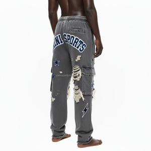 กางเกงวิ่งผ้าฟลีซสำหรับผู้ชายกางเกงวอร์มผ้าคอตตอน GSM ปักลายปักโลโก้ได้ตามต้องการ - Product Image 4