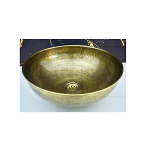 Fregadero de Cobre Martillado Hecho a Mano con Acabado Dorado Latón para Cocina, Lavabo, Hogar, Hotel, Cocina de Estilo Rústico - Product Image 2