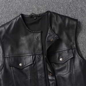 NUEVO Chaleco de Motocicleta para Hombre, 100% Algodón, Cuello en V, Corte Ajustado, Estilo Hip Hop, Ligero, Color Negro - Product Image 5