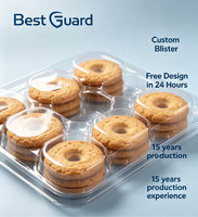 Barquette à biscuits en PET transparent de qualité alimentaire, compartimentée sur mesure, conteneur à pâtisserie en plastique recyclable, pour la conservation des biscuits frais