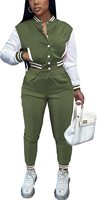 Conjunto Deportivo de 2 Piezas para Mujer, Chaqueta Deportiva de Manga Larga y Pantalones, Color Sólido, Transpirable, de Poliéster Tejido, para Todas las Temporadas