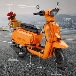 1169 pezzo mattoncini 1/5 arancione blu nuovo Scooter moto blocchi di costruzione per bambini adolescenti regalo di simulazione del motore modello giocattolo in mattoni - Product Image 6