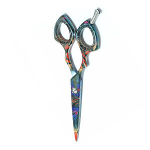 Tijeras de pelo de hoja recta de acero inoxidable para peluquero profesional, punta afilada, reposapiés para dedos, anillo de goma, peluquería recubierta de papel - Product Image 5