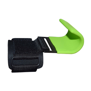 Lifting Hooks With Thick Padded Adjustable Neoprene Wrist <b>Wrap</b> <b>Support</b>. Non-slip Heavy Duty Coated Steel Power Weight Lifting - Product Image 2