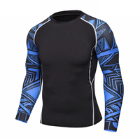 T-shirt de compression à manches longues pour homme, impression par sublimation intégrale, motif tatouage viking 3D, séchage rapide, idéal pour le fitness et l'entraînement en salle de sport, collection 2026 (vente en gros)
