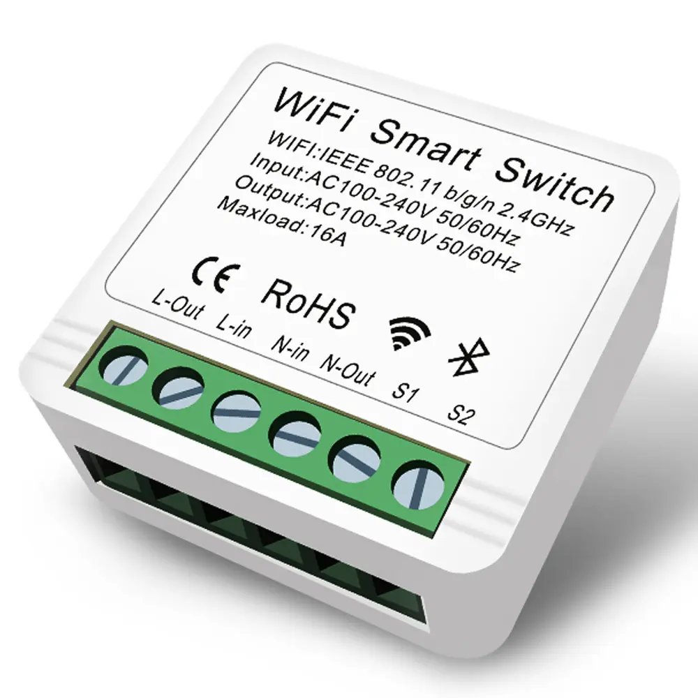 16A Mini Smart Wifi DIY Switch Supports 2 Way Automation Module Works with Smart Life Alexa Google Home ewelink.shop App