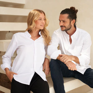 Camisa de Esmoquin Corporativa Unisex BEAM, Cuello Mao Sólido, 60% Algodón, 40% Tela Oxford, Un Bolsillo, Transpirable, Ecológica, ODM, Otoño - Product Image 1