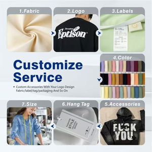 Sudadera con Capucha Extra Grande para Hombre, Estilo Urbano, Lavado Ácido, con Doble Cremallera, Pedrería, Desgastada, Bordada - Product Image 4