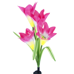 Solar flowers for garden balcony, lily <b>push</b>-in at dusk sensor - Product Image 6