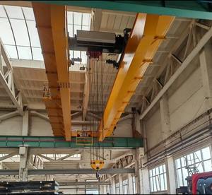 Grue à pont à double poutre de 25 tonnes à commande PLC, vitesse de levage double, avec moteur et engrenage, modèle européen - Product Image 1