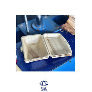 BOÎTE À FEUILLES DE PALMIER ARECA NATURELLE EN GROS PLATS JETABLES VAISSELLE BIODÉGRADABLES POUR CUISINE BLEU LOTUS - Product Image 1