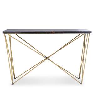 Meubles de bureau modernes personnalisés, table console en métal avec plateau en marbre pour salon, chambre à coucher et hôtel - Product Image 3