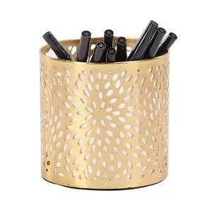 Gold Metal Wired Mesh Desktop Office Organizer Makeup Brush Cups Container Pen <b>Pencil</b> Pot Holder for Office Home School - Product Image 2