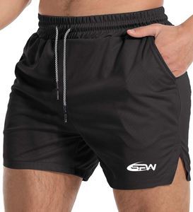 Short de sport streetwear pour homme, coupe décontractée, tissu en coton mélangé à séchage rapide avec poches, idéal pour la salle de sport, vêtements décontractés à la mode - Product Image 3