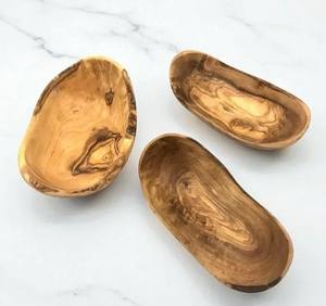 Bol en bois d'olivier de qualité supérieure |   Bol Rustique pour Snacks, Fruits, Bonbons Plateau de Service Alimentaire de Table Fait Main Personnalisé - Product Image 3