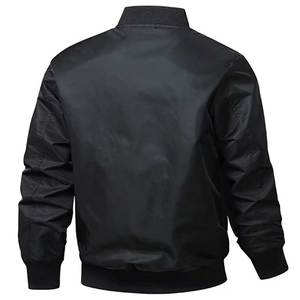 Chaqueta de bombardero de invierno ajustada para hombre hecha a medida 2025 estilo informal de alta calidad con cremallera en el cuello levantado - Product Image 2