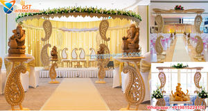 Blanco Maharani Doble Polo Boda Mandap Dreamy Temática Doble Polo Mandap Decoración Aspecto Exclusivo Boda India Malasia - Product Image 6