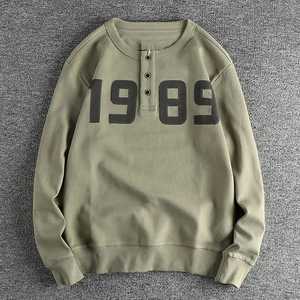 OEM Custom 100% high quality Colorful Men's sweatshirt Cotton Fleece <b>Green</b>,<b>Black</b>,Gray 80% Cotton / 20% Polyester - Product Image 4