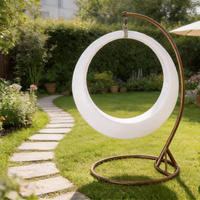 Chaise suspendue lumineuse à LED pour extérieur, en plastique PE, avec télécommande et changement de couleur, balançoires lumineuses pour patio