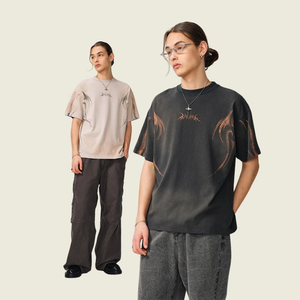 Camisetas estampadas 100% algodón orgánico personalizable serigrafía transpirable peso pesado ropa de calle de gran tamaño camisetas para mujer - Product Image 5