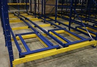 Système de rayonnage de stockage d'entrepôt, rayonnage à poussée arrière, rayonnage à poussée, rayonnage à palettes