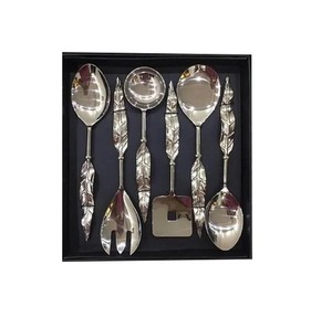 Vente à Chaud Cuillère de Serveur de Salade en Acier Inoxydable Ensemble de 6 Pièces Nouvelle Arrivée Ensemble de Serveur de Salade de la Meilleure Qualité - Product Image 1