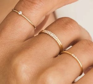 Anillo de ajuste de punta de moissanita minimalista de plata de ley chapada en oro de 18 quilates para mujer, joyería de moda fina para boda - Product Image 5