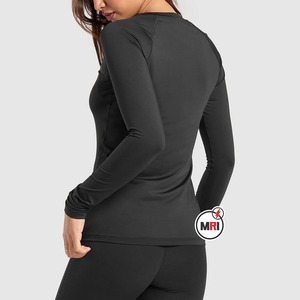 Haute qualité 2025 vente chaude plaine couleur unie coupe ajustée à manches longues t-shirts décontracté coton basique chemises décontractées pour les femmes - Product Image 2