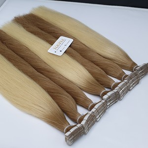 Tape Hair Extensions 100% Baby Virgin Human Hair Cuticle Aligned Natural Texture Machine Double Weft Factory Direct - Product Image 5