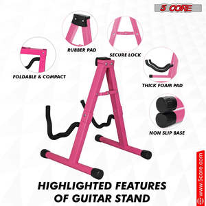 Support de guitare 5 cœurs, 2 pièces, type A, avec bras en mousse souple et base antidérapante en caoutchouc pour guitares acoustiques, électriques et basses - Product Image 4