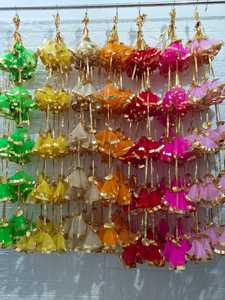 Gota Net Hangings Guirlandes décoratives pour mariage Haldi & Wedding Event Decoration backdropString Colorful Net Gota Hanging - Product Image 5