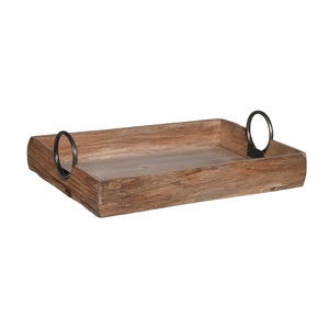 Mango de madera café té bandeja para servir gran organizador desayuno cama bandeja encimera cocina personalizado impreso bandejas decorativas - Product Image 4