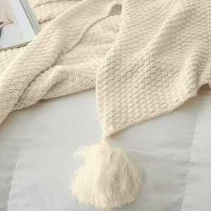 Plaid rectangulaire en polyester tricoté épais, motif brossé, respirant, écologique, résistant aux plis, style moderne, toutes saisons - Product Image 3