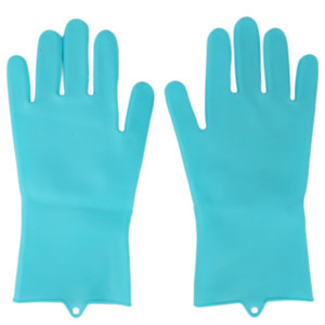 Gants de lavage de vaisselle en silicone - Bleu - Product Image 3