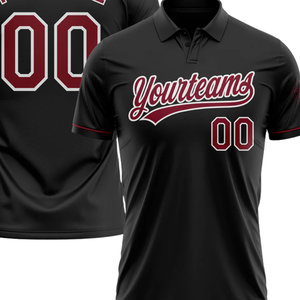 Custom Black Sublimation <b>Polo</b> Shirt with Name and Number Personalized <b>Sports</b> <b>Polo</b> for Teams Custom Team Apparel Athletic Shirt - Product Image 2