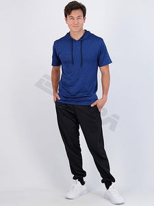 Jersey informal de Hip Hop para hombre, camisetas con capucha, manga corta, palangre en negro, Azul, Gris, tela de popelina, método de tejido de punto - Product Image 5