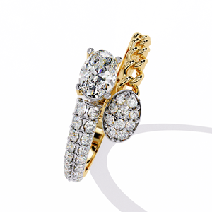 Anillo de Compromiso Clásico de Lujo con Diamante Ovalado de 1.80 Quilates Cultivado en Laboratorio, Oro Sólido de 14K con Baño de Rodio, Color D, Claridad VVS-VS, Doble - Product Image 4