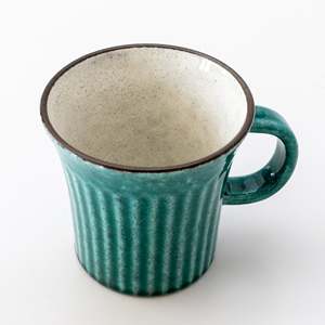 Kairagi Teal & White Ceramic <b>Cup</b> <b>Set</b>, Handcrafted Stoneware Mugs (<b>Set</b> of 2) - Product Image 2