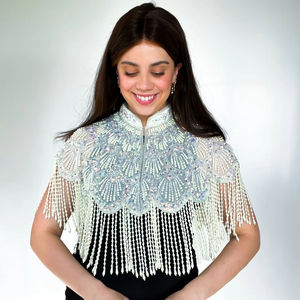 ชุดชั้นในสไตล์เบอร์เลสก์ประดับด้วยเลื่อมลูกปัดที่สง่างามบรามีความยาวถึงพื้นประดับด้วยไข่มุกตามธรรมชาติสำหรับช่วงเทศกาลคลับ - Product Image 1