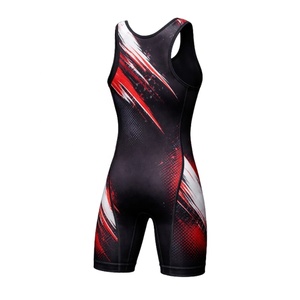 ผู้ผลิตชุดกีฬาขายส่ง OEM สำหรับสโมสร ชุดฝึกซ้อมและชุดแข่งขัน ชุดยูนิฟอร์มแบบสั่งทำพิเศษ พิมพ์ลายแบบ Sublimation ชุดซิงเกิลเล็ตสำหรับนักมวยปล้ำที่มีความยืดหยุ่นสูง - Product Image 2