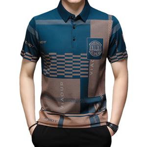 T-shirts de golf en polyester vierge sublimation logo personnalisé t-shirts polo impression coupe amincissante chemises à col roulé pour hommes - Product Image 1