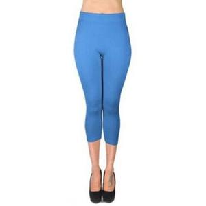 Women's Soho Solid Color Capri Leggings 100% Cotton Tight Pant Running Stretchy <b>Tummy</b> <b>Control</b> Custom Logo High Waisted OEM - Product Image 3