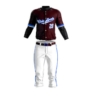 Newest Style Custom Polyester Made Baseball Jersey Uniform Plain Regular <b>Fit</b> And Top Quality Stitching Baseball Uniforms - Product Image 1