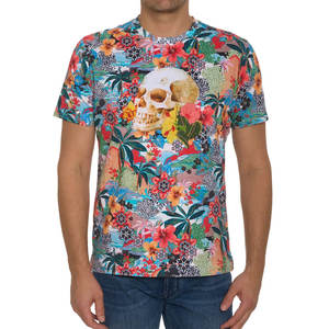 Camiseta de Verano para Hombre, 100% Algodón, Cómoda, Tejido de Punto para Uso Diario, Estilo Sublimado, Cuello Estampado, Ropa Urbana de Alta Calidad, Manga Corta - Product Image 1