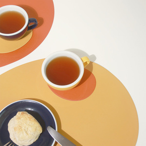 [FENICE] Premium ECO Leather Table Mat (Redondo 460x300mm Hexágono 460x330mm Cuadrado 460x300mm Guijarro 430x330mm)-Duradero 5mm Grueso - Product Image 4