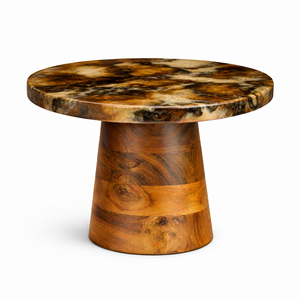 Support à gâteau de luxe en résine avec base conique en bois, présentoir à dessert rond unique pour mariages et événements festifs - Product Image 2