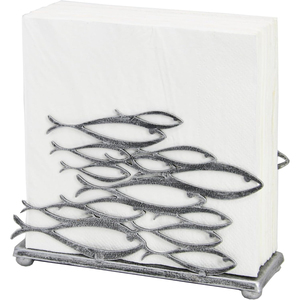 Vente chaude Maison Table Argent Métal Serviette Storahe Titulaire Poisson Conception Organisateur De Stockage De Tissus À Prix Compétitif - Product Image 1