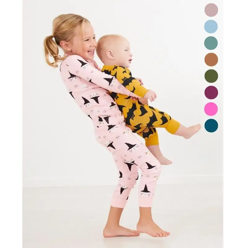 GOTS GRS Certified Organic Cotton Baby Clothes Wholesale Baby Onesie Printing Zipper Baby Pajamas