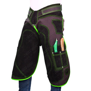 Adjustable farrier chaps horse leather apron with 4 knife pocket & Ergonomic <b>foam</b>-<b>padded</b> Farrier gear apron for horse hoof care - Product Image 3